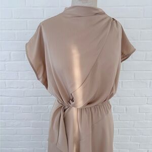Cider Asymmetrical Beige Dress